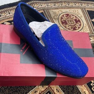 Sparkling Blue Slip-On Loafers for Men